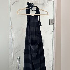 Free People black halter maxi dress sz M